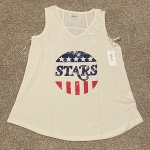 • style and co graphic American flag stars tank top •